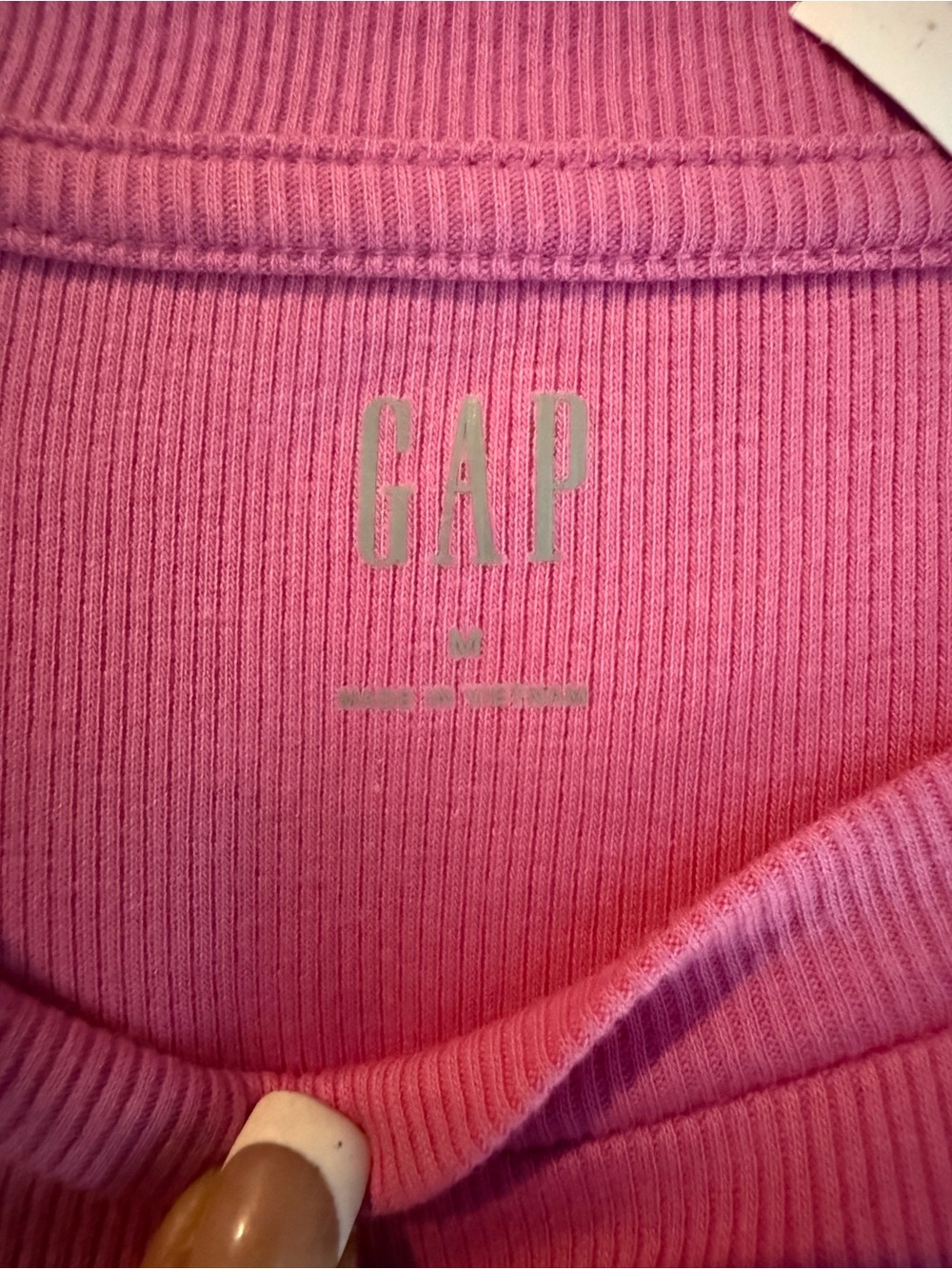 GAP Pink Ruffle Sleeve Ribbed Tank - Picture 2 of 2